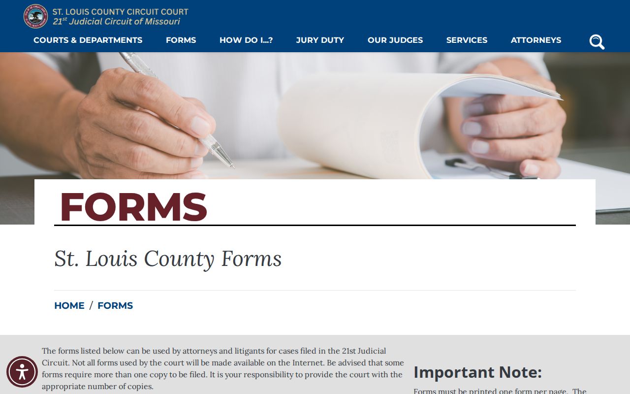 St. Louis County case lookup court forms index
