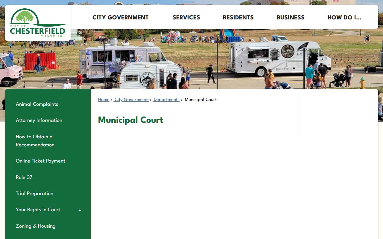 Chesterfield court docket Municipal Court procedure page
