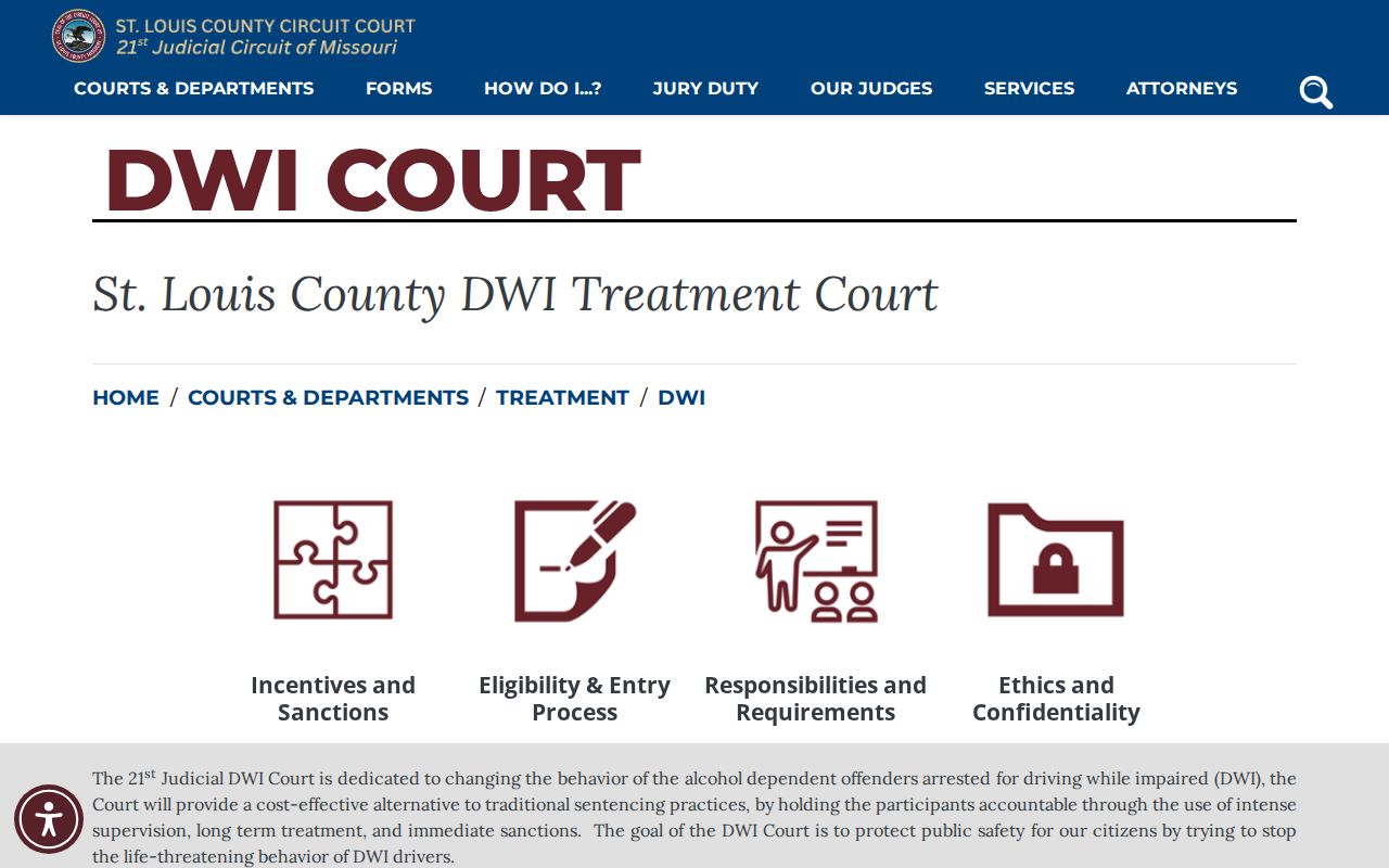 St. Louis County DWI Treatment Court confidentiality information
