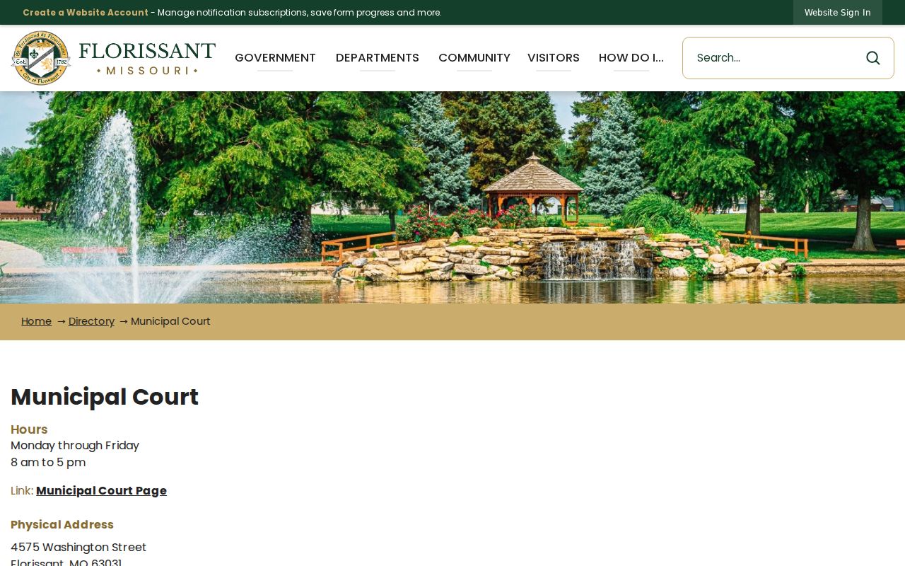 Florissant court docket Municipal Court office directory