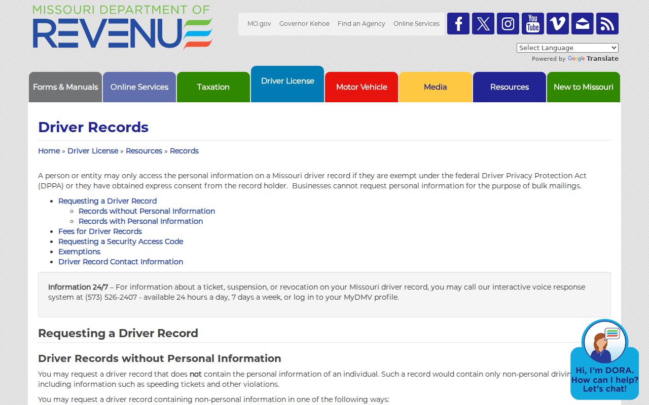 St. Louis County traffic court record reference for Missouri state record access